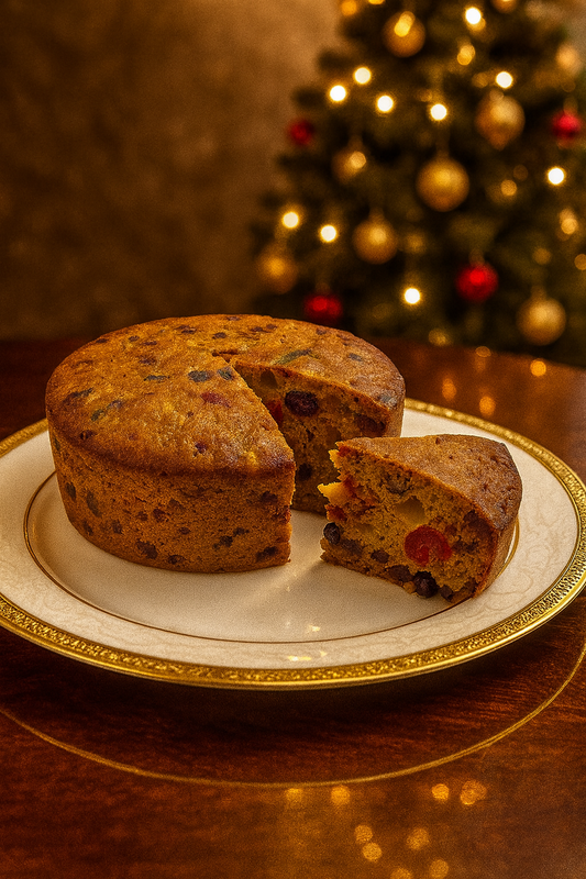 4" Brandy-soaked Christmas Fruit Cake