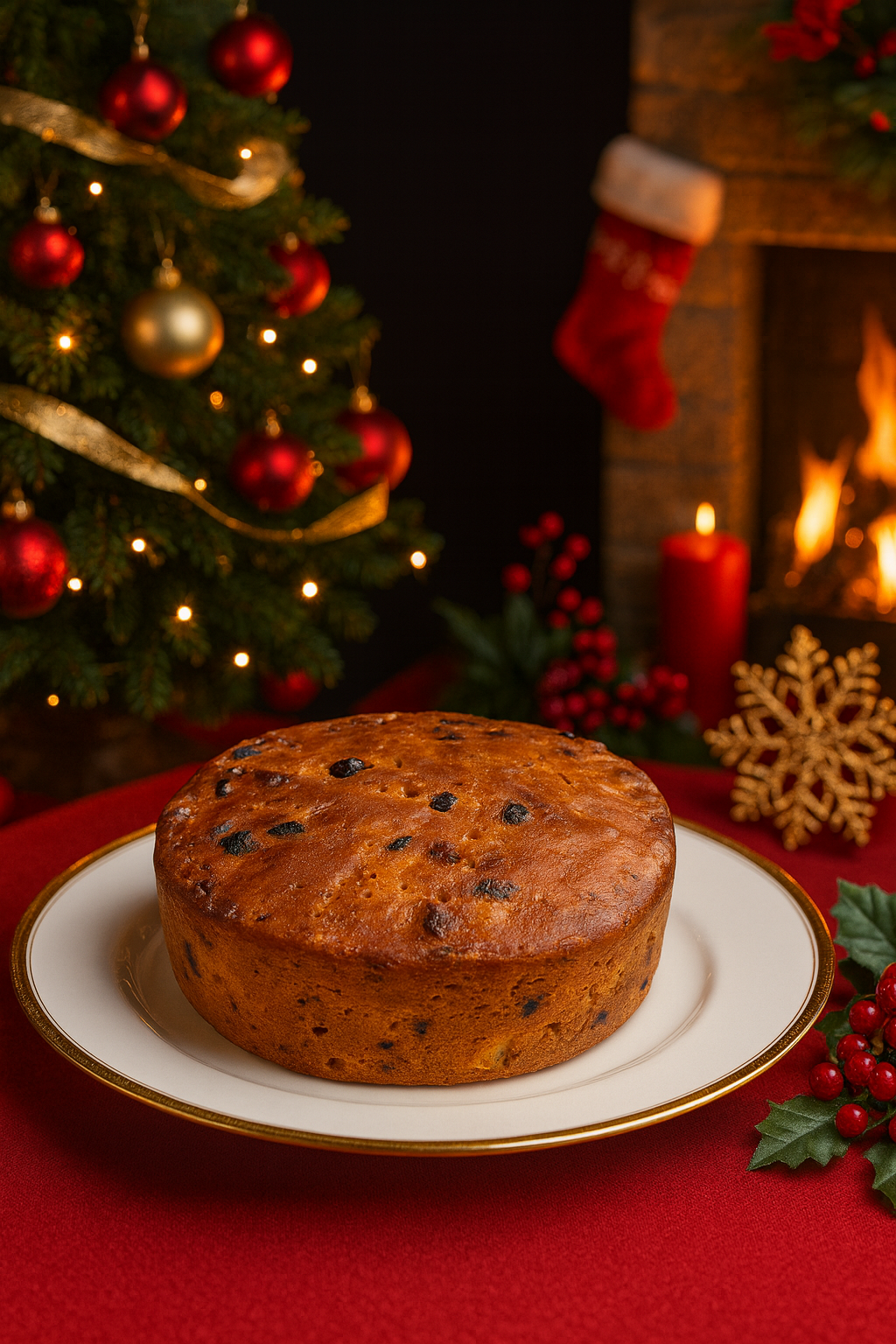 4" Brandy-soaked Christmas Fruit Cake